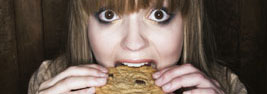 eating a biscuit
