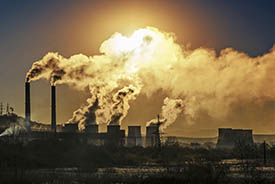 Factory pipe polluting air