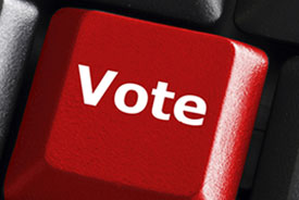 red vote button