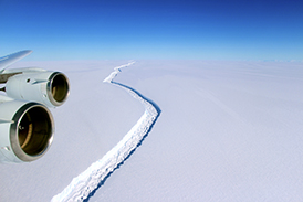 Ice shelf at Larsen C, Antarctica.