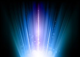 blue light beams