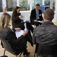sci volunteers in a meeting