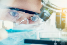 scientist with equipment