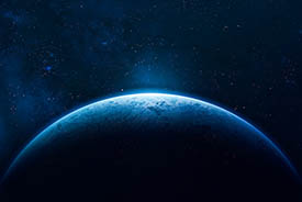 Blue Earth in the space
