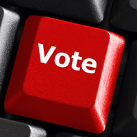 Red Voting Key on Keyboard