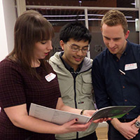 Dr Claire Rees talking with Dave Shaw and Jason Hui