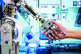 028 Robotic hand shaking human hand web