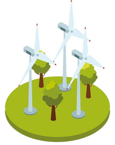 Wind farm illustration