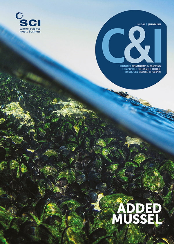 Chemistry and Industry magazine - Issue 1, 2022 - cover image of mussels in the ocean