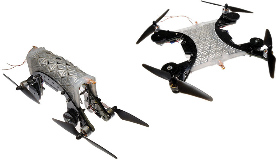 Michael Bartlett’s team’s soft robot that can fly and walk.