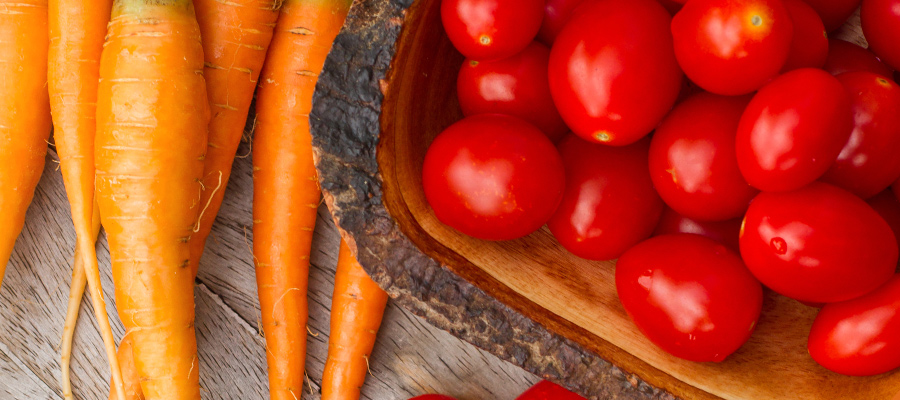 Carrots and tomatoes