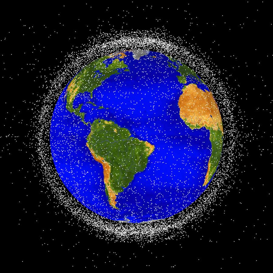 Orbital debris is most concentrated within 2000km of Earth’s surface.
