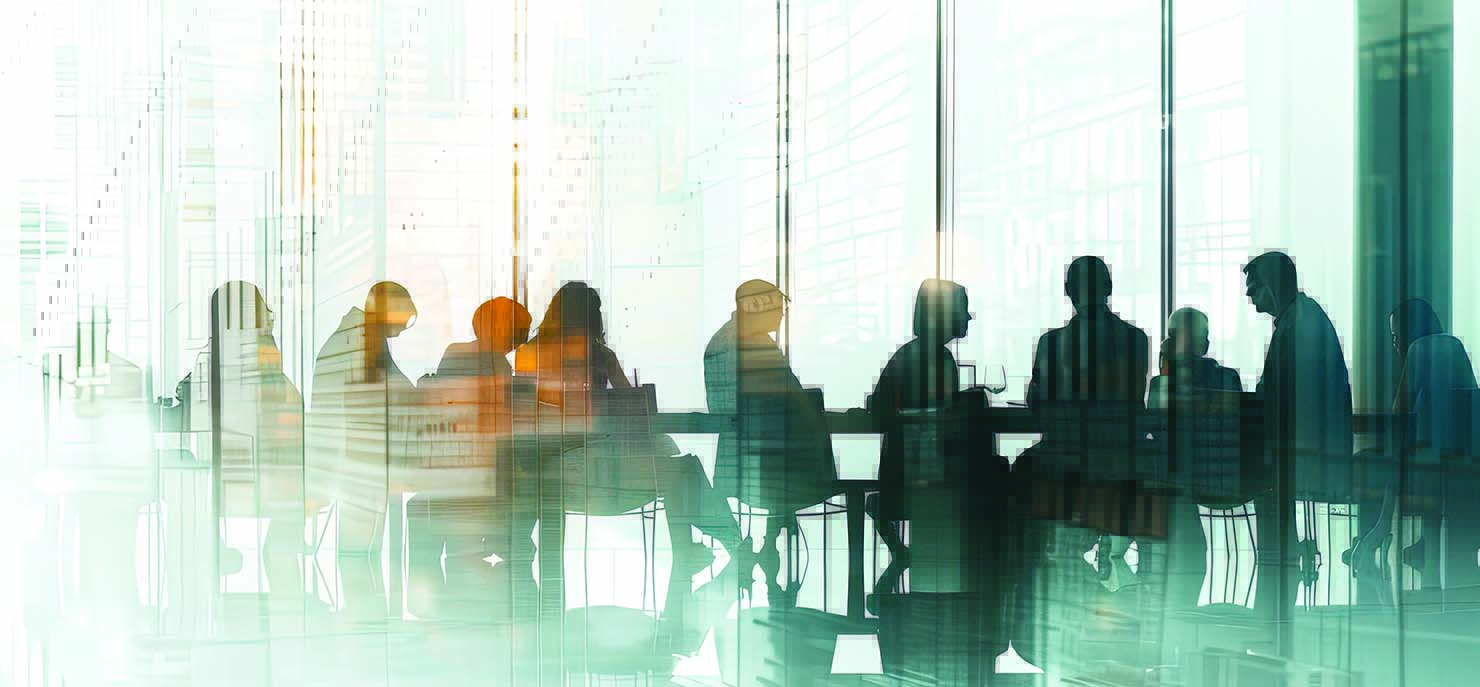Futuristic business meeting
