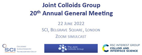 20th Joint Colloids Group AGM 2022 - event graphic