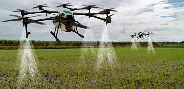 drones in field