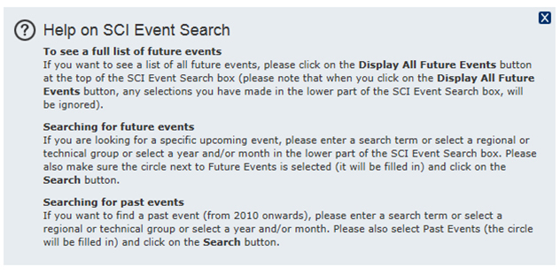 event search help text