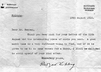 Kipling to Ramsay letter