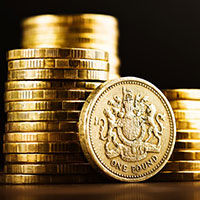 stacks of pound coins
