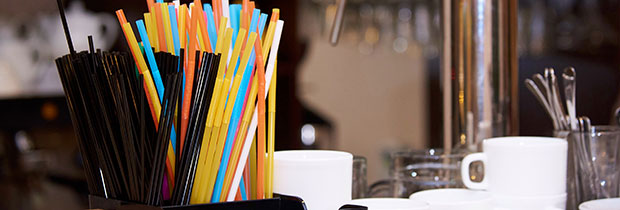 SCI PoliSCI newsletter 5th October 2020 - image of plastic straws and stirrers