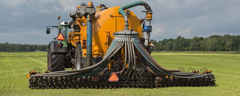 Agriculture tractor field injecting manure