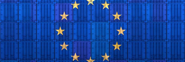 SCI PoliSCI newsletter 17 November 2020 - image of the EU stars on shipping containers
