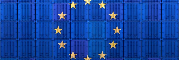 SCI PoliSCI newsletter 17 November 2020 - image of the EU stars on shipping containers