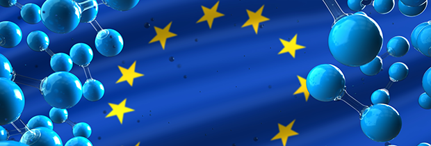 SCI PoliSCI newsletter 15 December 2020 - graphic of hydrogen molecules on EU flag