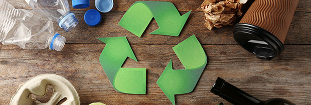 SCI PoliSCI newsletter 29th September 2020 - image of recycle symbol and different rubbish