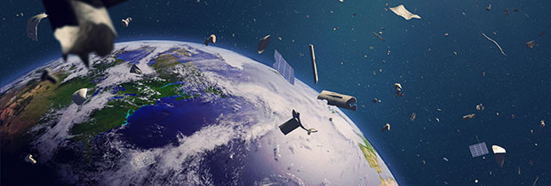 SCI PoliSCI newsletter 29th September 2020 - image of space junk debris in earth orbit