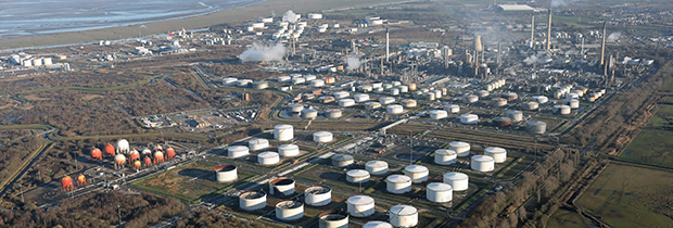 SCI PoliSCI 11 January 2021 - image of an aerial view of stanlow oil refinery 