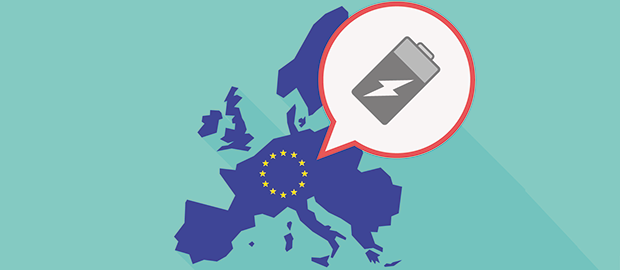 PoliSCI Newsletter - 2 February 2021 - graphic of EU and battery icon