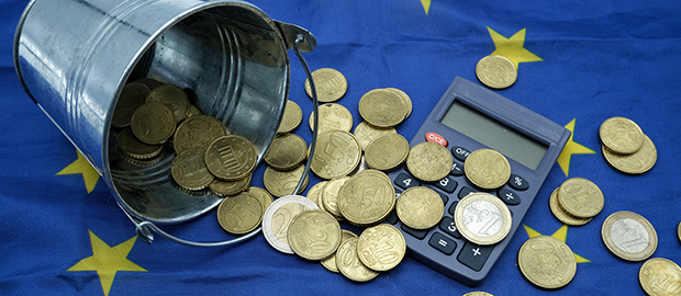 SCI PoliSCI newsletter 16 March 2021 - image of EU flag, calculator and coins