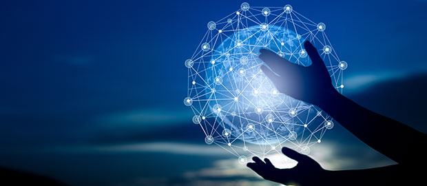 SCI PoliSCI newsletter - 1 April 2021 - image of virtual network globe