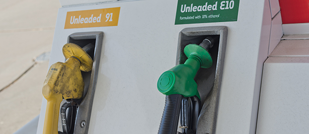 SCI Newsletter - PoliSCI 7 September 2021 - The move to new fuel - image of two petrol pump nozzles