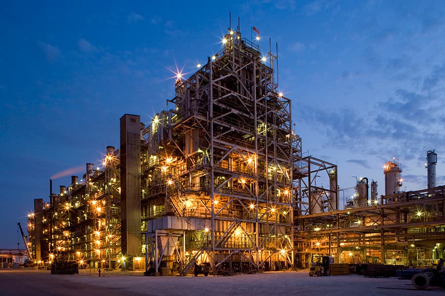 SCI News - 31 October 2022 - Lyondell’s Channelview petrochemical facility lit up at dusk