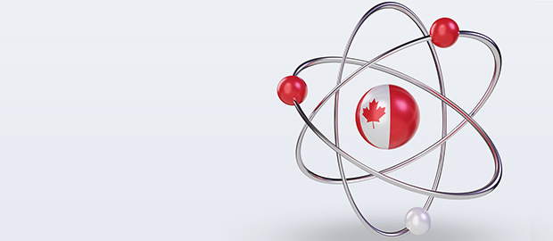 PoliSCI newsletter - 10 May 2022 - image of Canada flag imposed on molecule model