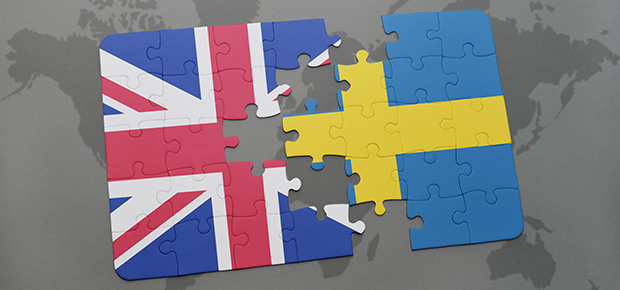 UK Sweden flag puzzle graphic