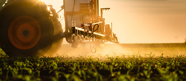 Pesticide sprayed over vegetation