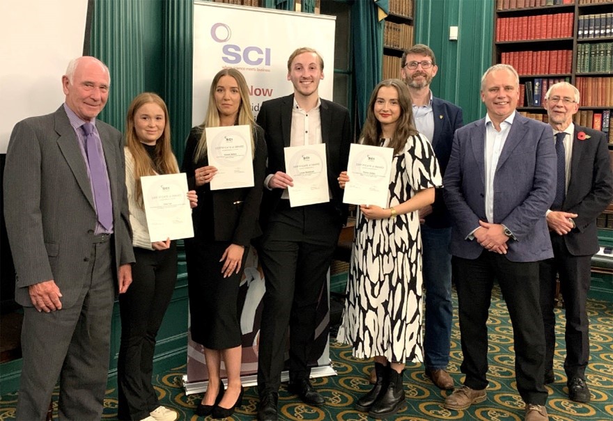 Liverpool and NW prize giving winners and speakers: Prof Alan Heaton, Prize-winners, Prof Joe Sweeney, Richard Marks and Dr Trevor Rhodes.