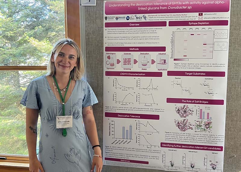 Ellie Ashcroft, Rideal Travel Bursary recipient, with her poster at conference