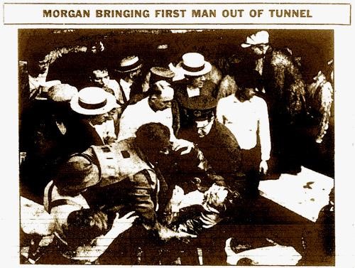 SCIblog - 29 October 2021 - Black History Month: Garrett Augustus Morgan - image of Garrett A Morgan during the Lake Erie rescue 1916