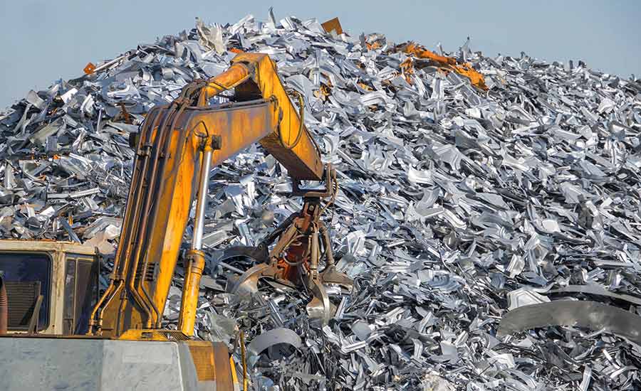 Mount of metal recycling at centre