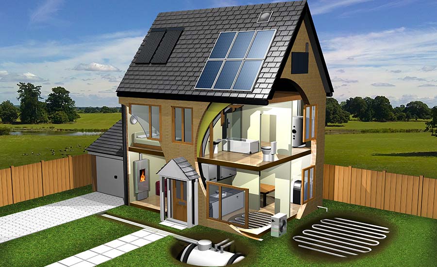 Illustration of an energy efficient house