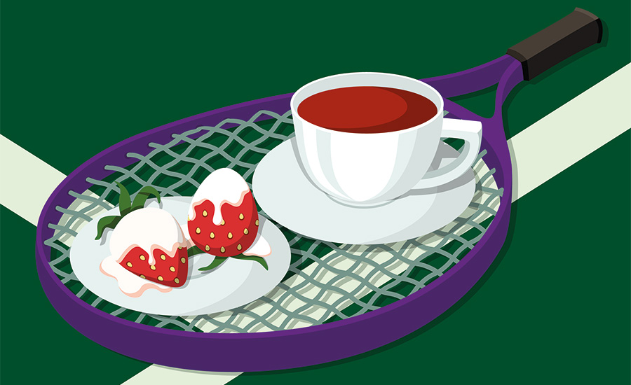 SCI Blog - 10 June 2022 - sketch of strawberries and cream on tennis racket