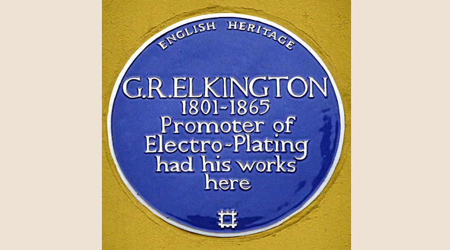 G R ELkington Blue Plaque Birmingham